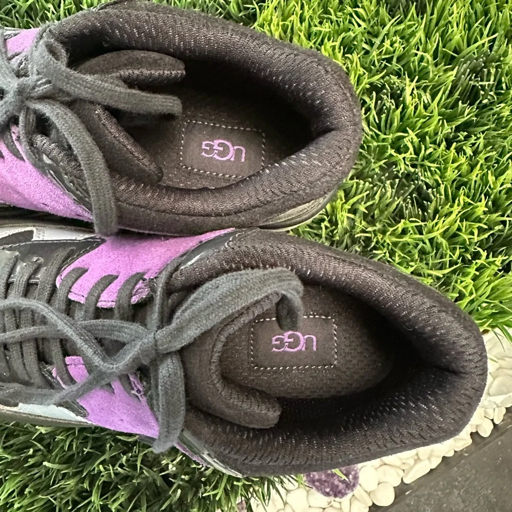 UGG Australia Platform Sneaker Shoes Leather Blue Navy Purple suede size US 7 - Picture 4 of 11